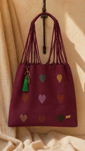 Bolsa Magnolia Corazón | Algodón tejido a mano