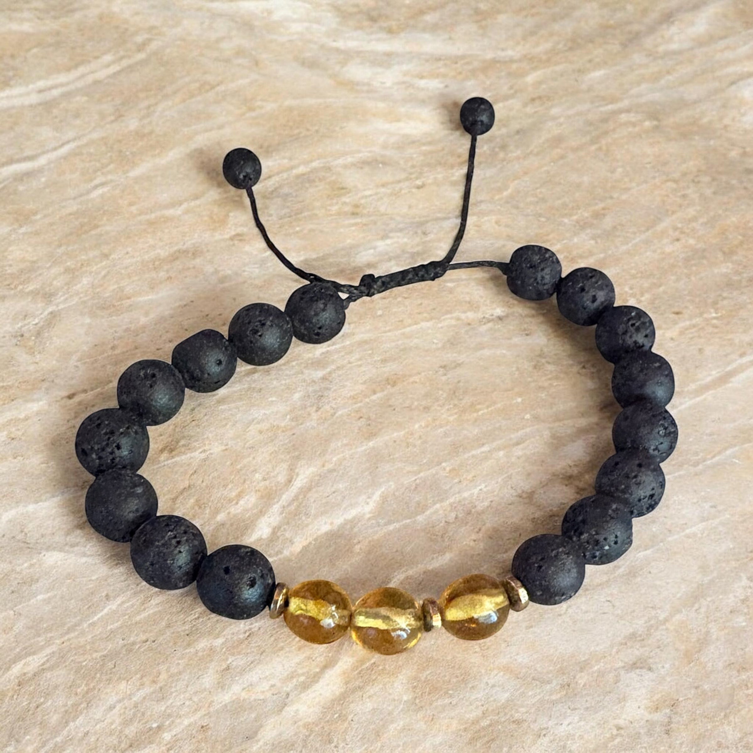 Fuego Interior · Pulsera Volcán & Ámbar