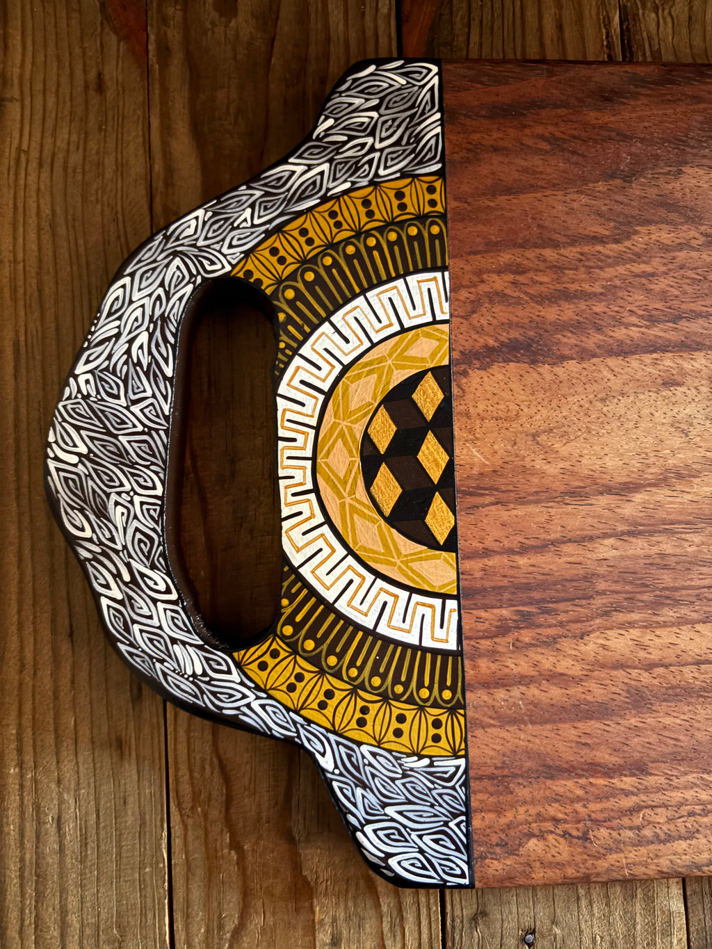 Tabla de parota pintada a mano | Pieza única (Diseño A)