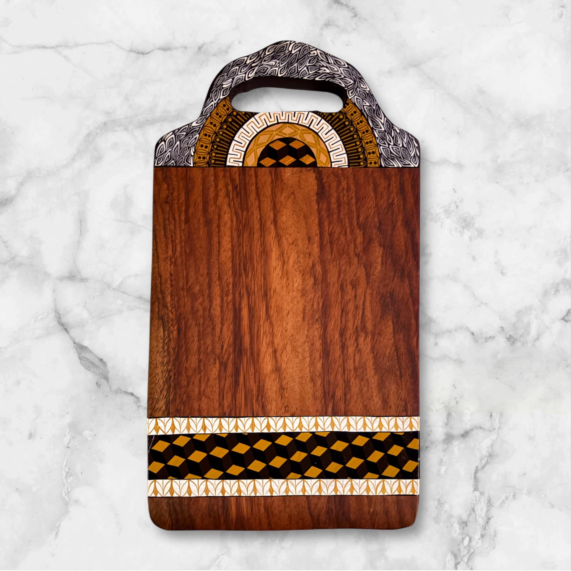 Tabla de parota pintada a mano | Pieza única (Diseño A)