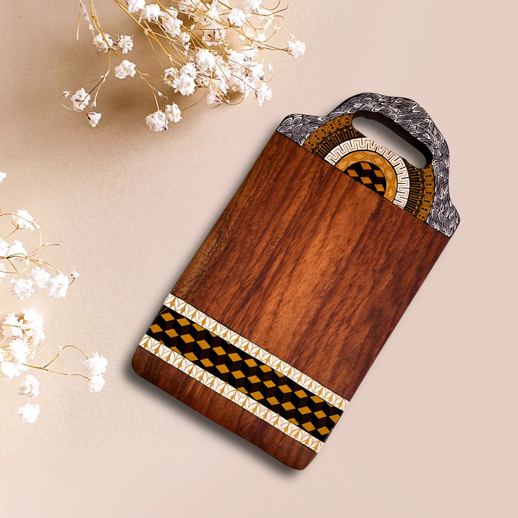 Tabla de parota pintada a mano | Pieza única (Diseño A)