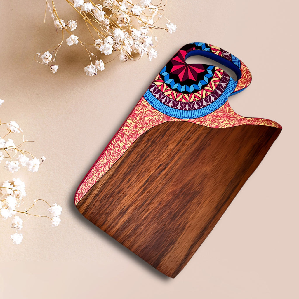 Tabla de parota pintada a mano | Pieza única (Diseño B)